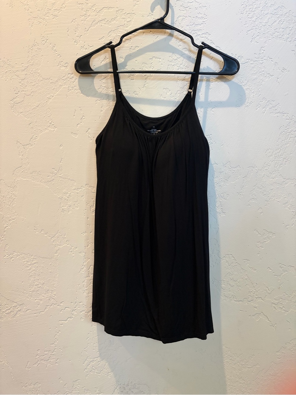 Women's Black Camisole Tank with Adjustable Straps with built in bra